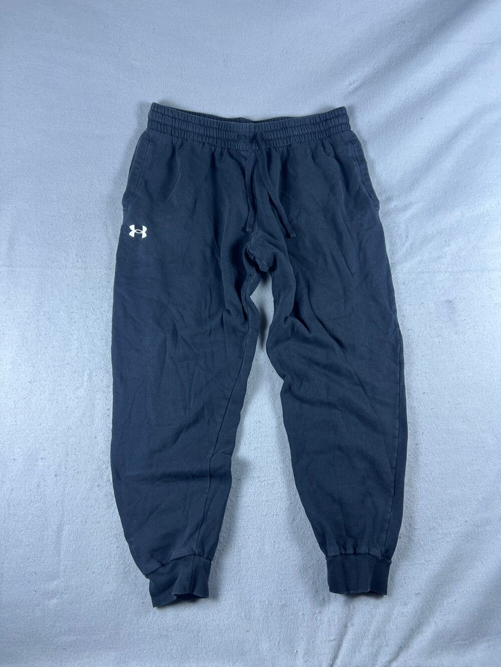 Under Armour Sweatpants Mens XL Black Tapered Fleece Cuffed Hem Athletic Jogger